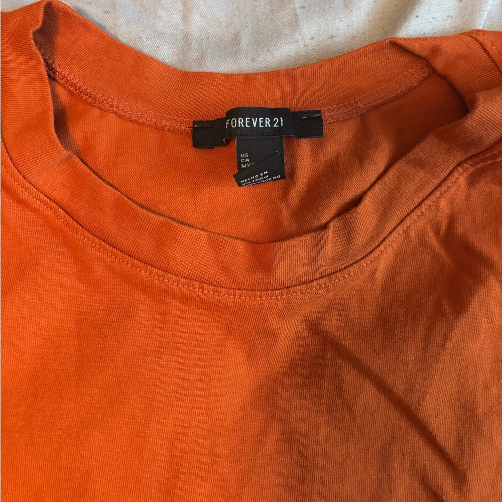 Forever 21 Women's Vibrant Orange Bodysuit